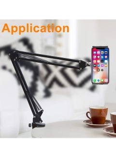 Generic Phone holder, phone clip holder clamp for desk,universal phone stand holder mount flexible 360 rotation,long arm bracket for 3.5-6.5in phones mobile stand for home , bed, office and kitchen  - Image 2