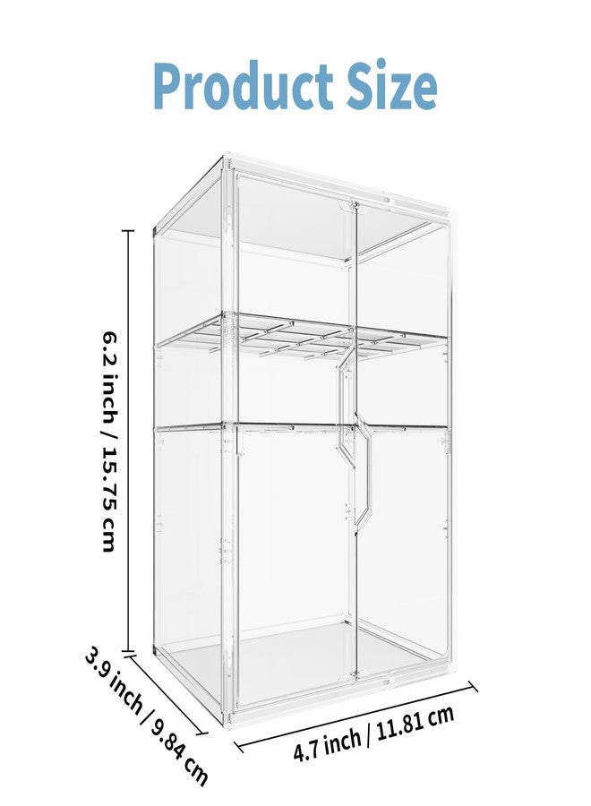 RUFHVTY Baby Bottle Organizer, 3 Tiers Adjustable Bottle Storage Container for Countertop, Acrylic Bottle Station with 2 Removable Dividers and Double Magnetic Doors, Suitable for Kitchen Bathroom Vanity - Image 2