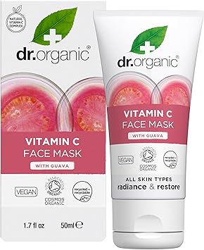 dr.organic قناع وجه در أورجانيك بالجوافة فيتامين سي لتفتيح البشرة للرجال والنساء طبيعي نباتي خالي من القسوة خالي من البارابين SLS 50 مل قد يختلف التغليف - Image 1