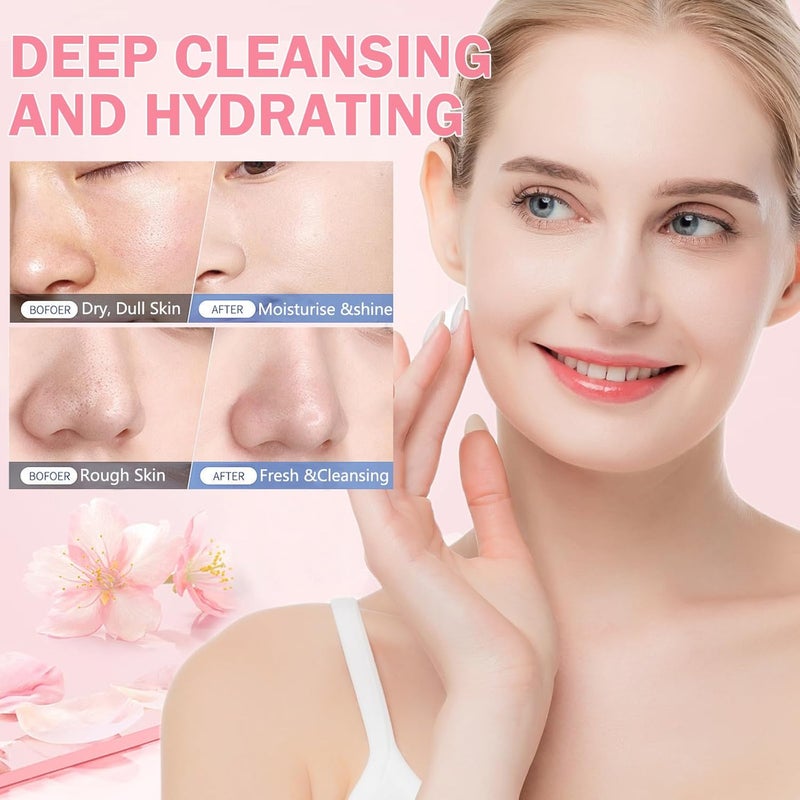 BliBling Skin Care Set for Women Girls Cherry Blossoms Beauty Gift Sets for Intense Hydration Face Skin Care Kit with Cleanser Toner Serum Eye Cream Face Cream 8Pcs Skin Care Routine Kit - Image 3