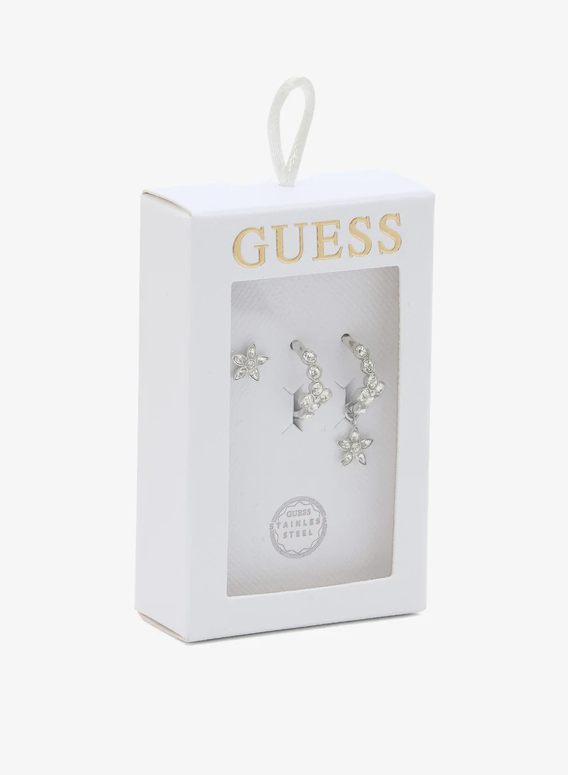 GUESS Crystal Flowers Earrings Set