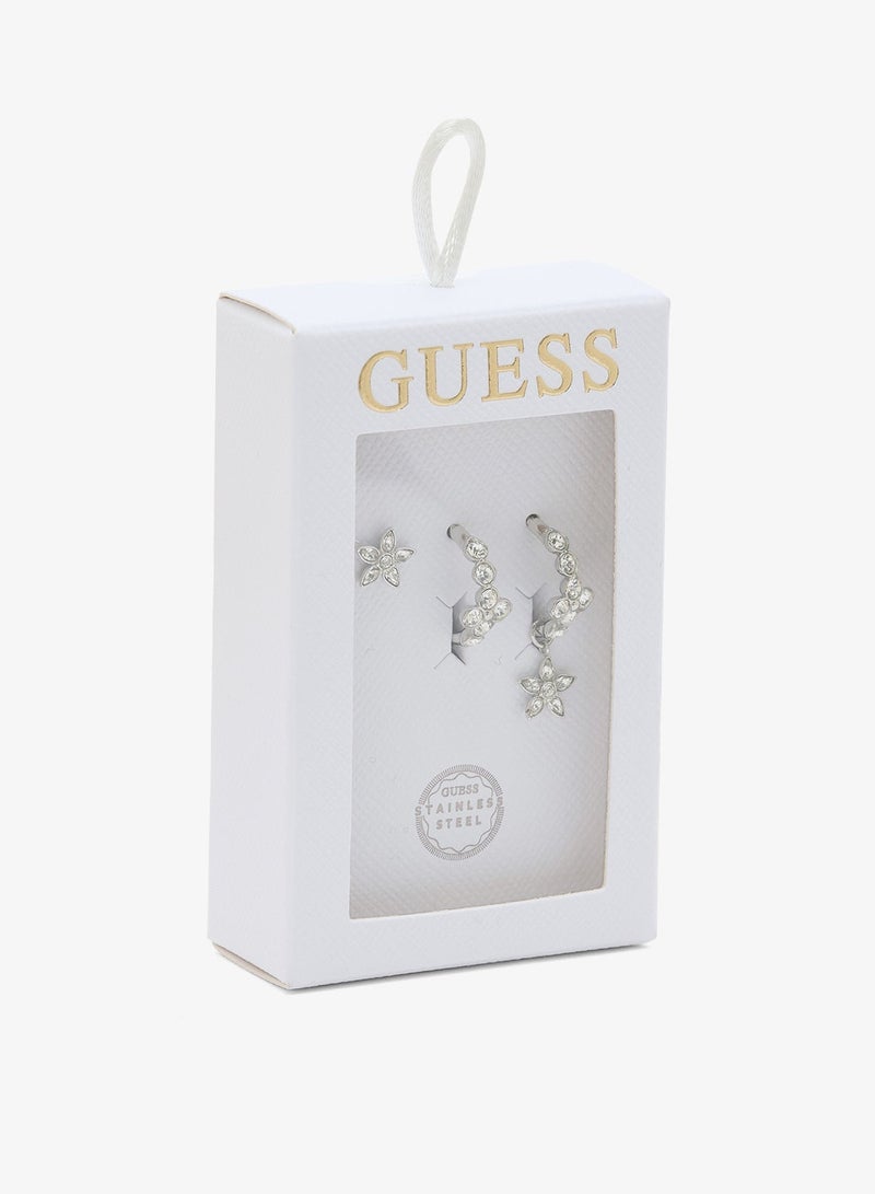 GUESS Crystal Flowers Earrings Set - Image 3