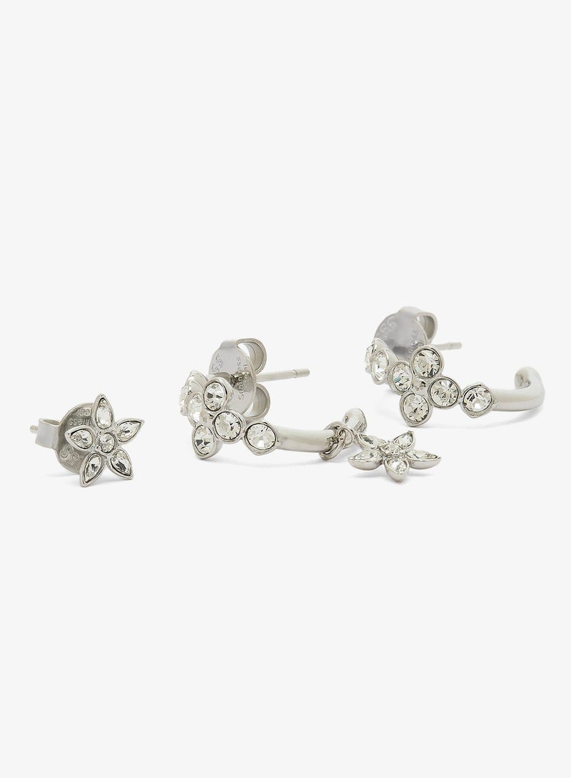 GUESS Crystal Flowers Earrings Set - Image 1