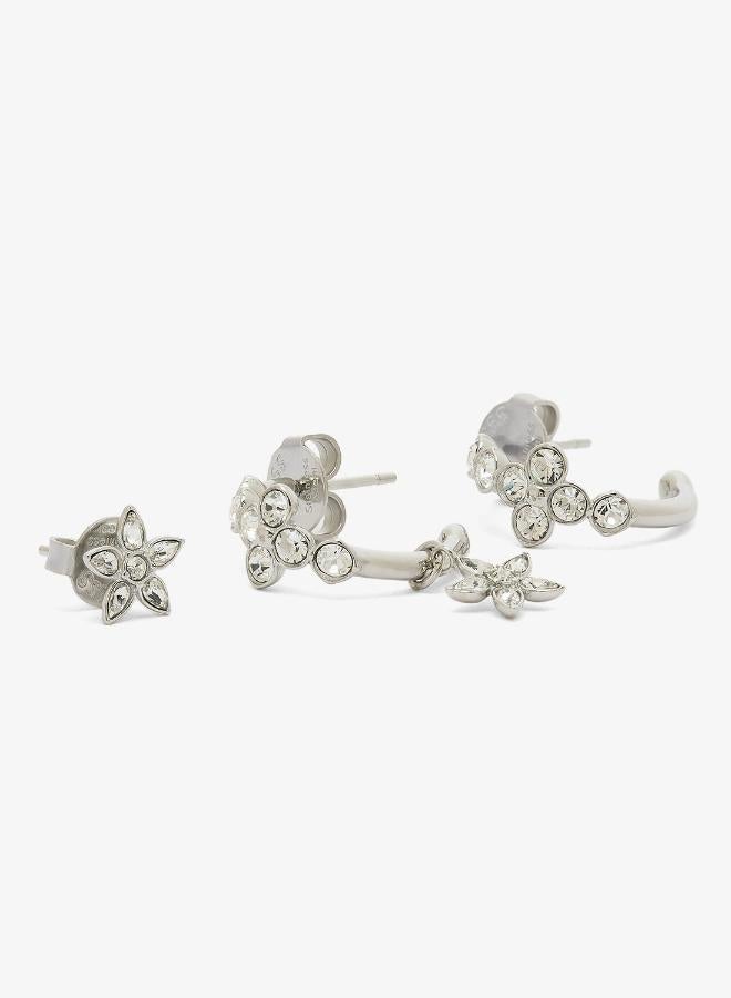 GUESS Crystal Flowers Earrings Set - Image 3