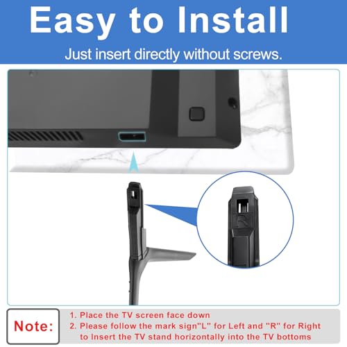 Varghesyla TV Legs Only for Samsung TV Stand Legs UN50TU8000FXZA UN50TU8200FXZA, for Samsung TV Stand Base Replacement BN63-18575A BN63-18576A wr Remote Holder, No Need to Drill Holes - Image 5