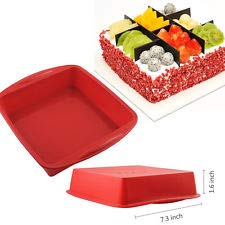 Inditradition Silicone Reusable Silicon Cake Baking Moulds | BPA-Free, Food Grade, 8 x 8 Inches (Square Shape), Multicolour - Image 4