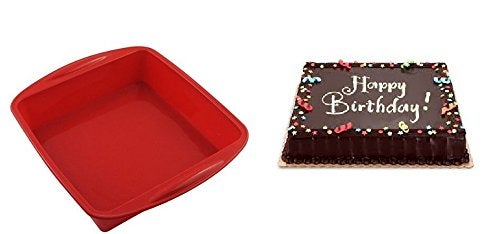 Inditradition Silicone Reusable Silicon Cake Baking Moulds | BPA-Free, Food Grade, 8 x 8 Inches (Square Shape), Multicolour - Image 3