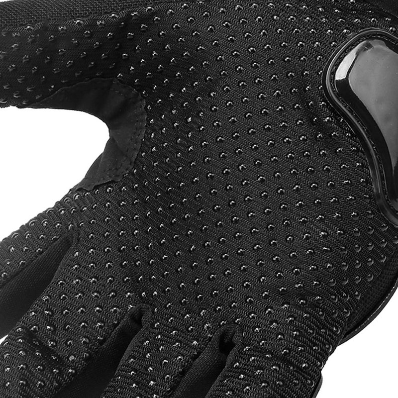 Men’s Motorcycle Gloves Black M: High-quality Mesh Fabric Wear-resistant Breathable - Touch Screen Three-finger Design Reinforced Palm for Motorbike Racing Outdoor Cycling - Image 2