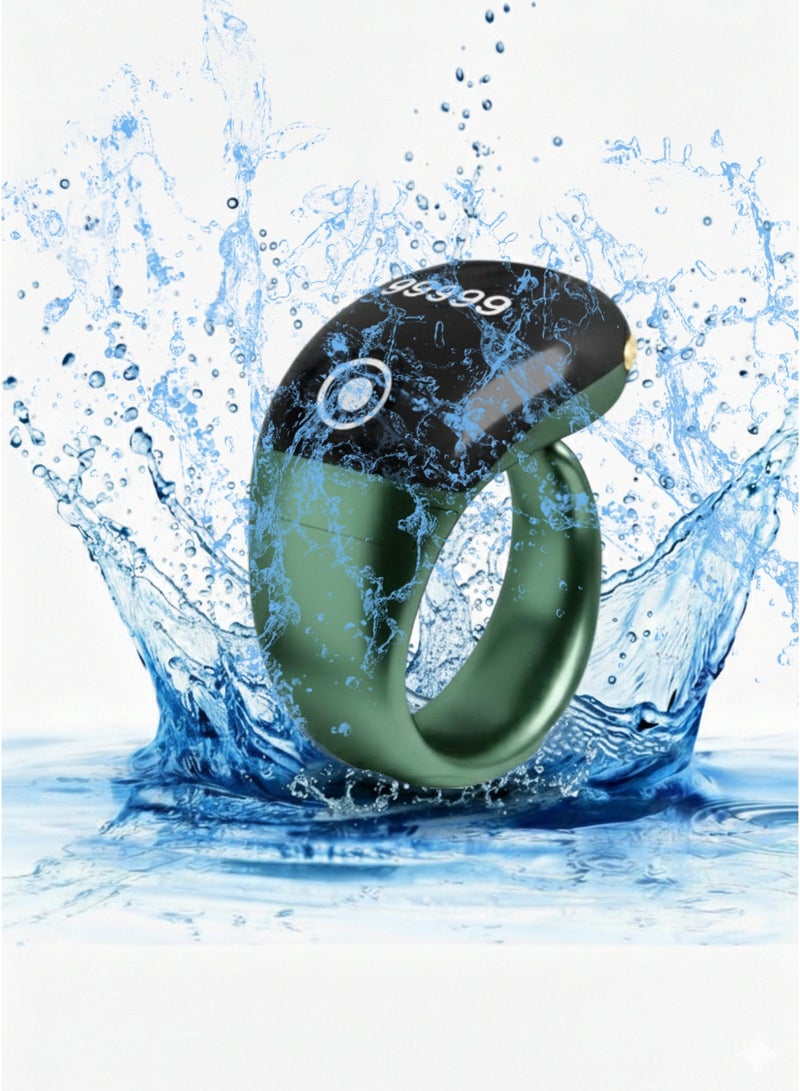 Bei Qi Tasbih Zikr Smart Ring Adjustable Digital Tasbeeh Counter with App Support, Replaceable Sizes 18/20/22mm, Bluetooth Smart Dhikr Ring, Waterproof OLED Display Muslim Prayer Counter, Electronic Rosary, Lightweight Islamic Smart Wearable – Ramadan & Eid Gift for Men & Women, Green - Image 3