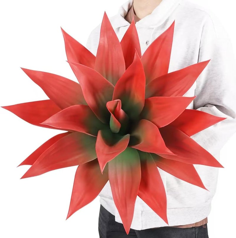 Velener Velener Fall Fake Agave Artificial Plant Red Fake Agave Plant for Room Decor and Autumn Unpotted Faux Agave Plant for OutdoorIndoor Fall Decor Red 22 inches Set of 1