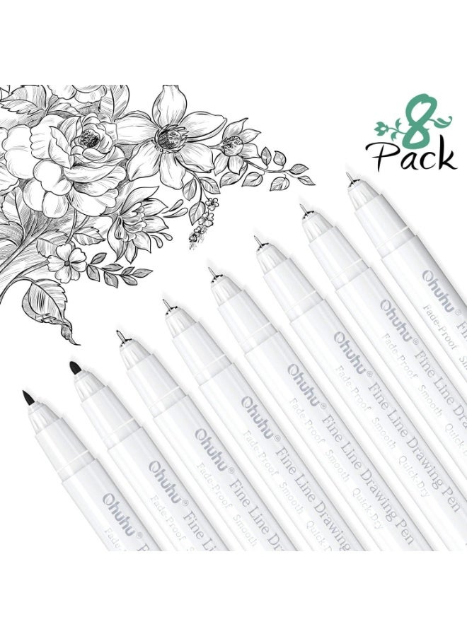 Ohuhu Fineliner Drawing Pens 8 Packs - Image 2