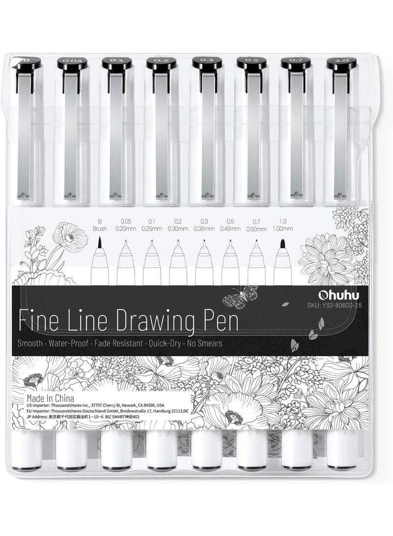 Ohuhu Fineliner Drawing Pens 8 Packs - Image 1