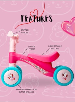 Hello Kitty Hello Kitty Ride On Toys for Kids, Baby Ride on Scooter, Gift for Girls, Balance Bike Anti Skid No Pedal, Toddler Bicycle , 2 years-4 years, Pink  - Image 4
