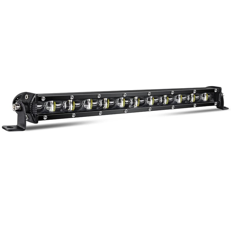 CO LIGHT Led Light Bar Single 14 inch Slim Single Row Lightbar Driving Combo Beam Off Road Work Lights with Mounting Brackets  6D Reflectors for Truck Car Cabin Boat ATV UTV