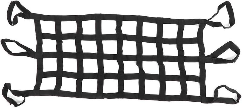 Multifunction Car Roof Net Soft Hammock Tailgate Cargos Mesh Storage Organizer Fits YJ TJ JK JL Universal Black Nylon - Image 1