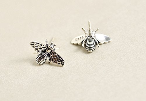 SLUYNZ 925 Sterling Silver Bee Earrings Studs for Women Teen Girls Cute Bumble Bee Earrings (A-Silver) - Image 5