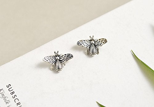 SLUYNZ 925 Sterling Silver Bee Earrings Studs for Women Teen Girls Cute Bumble Bee Earrings (A-Silver) - Image 3