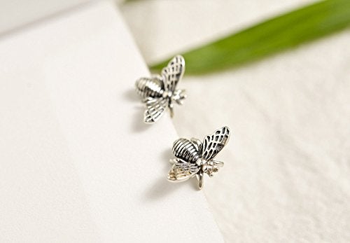 SLUYNZ 925 Sterling Silver Bee Earrings Studs for Women Teen Girls Cute Bumble Bee Earrings (A-Silver) - Image 2