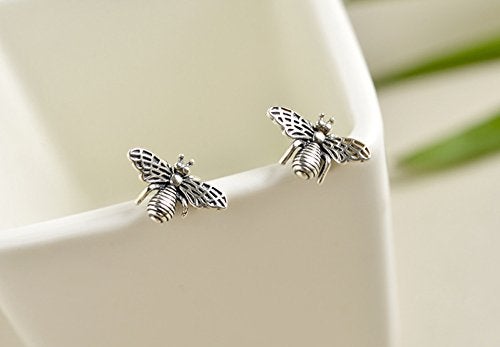SLUYNZ 925 Sterling Silver Bee Earrings Studs for Women Teen Girls Cute Bumble Bee Earrings (A-Silver) - Image 4