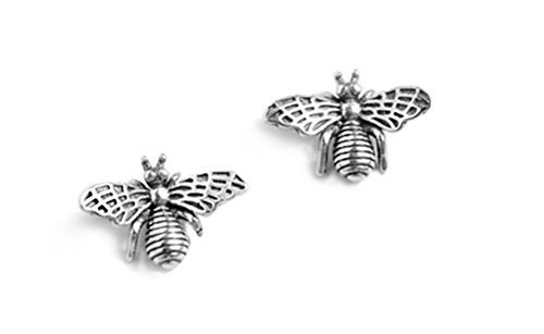 SLUYNZ 925 Sterling Silver Bee Earrings Studs for Women Teen Girls Cute Bumble Bee Earrings (A-Silver) - Image 1