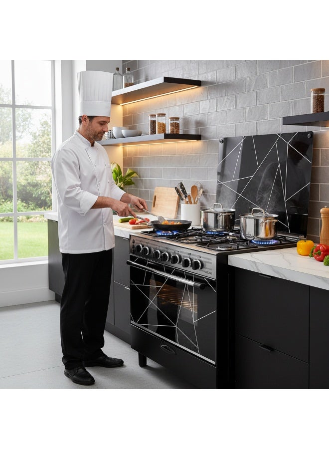 Union Gas Black and Silver Cooker 5 Burners 90x60cm - Image 5