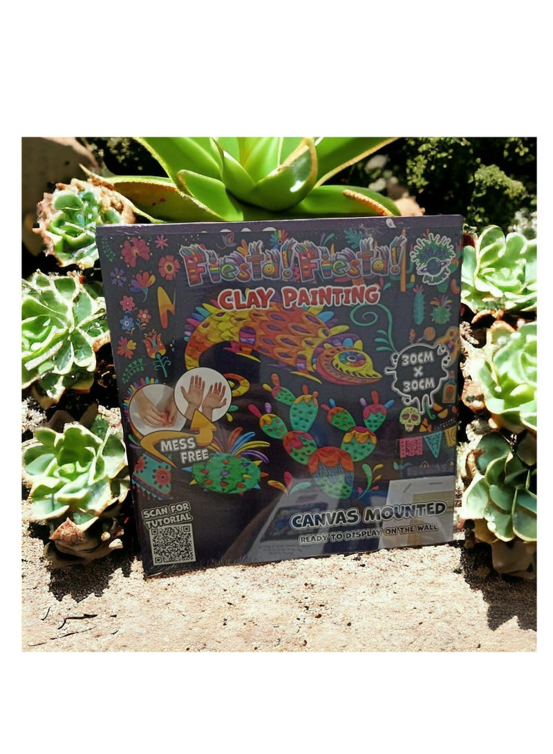 Splat Planet Fiesta Fiesta Clay Painting Kit, Size:30 cm x 30 cm - Image 1