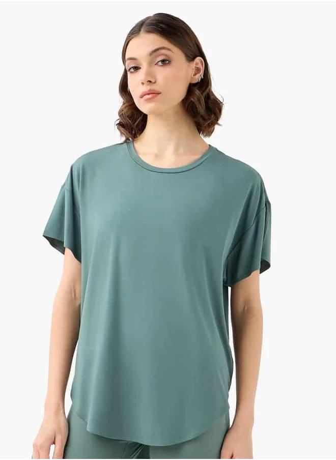 ADOT Drop Shoulder T-shirt with Round Neck