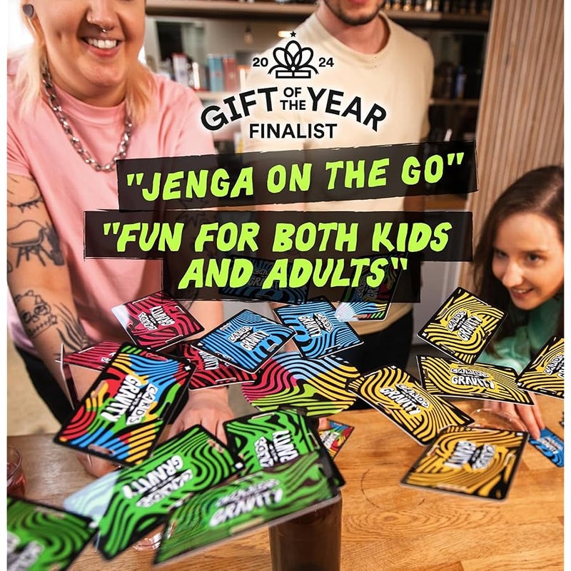 بيج بوتيتو بيغ بوتيتو بطاقات ضد الجاذبية: لعبة سفر فائقة التراص والتوازن | لعبة بطاقات مقاومة للماء للتخييم والعطلات والمرح العائلي | 2-4 لاعبين - Image 2