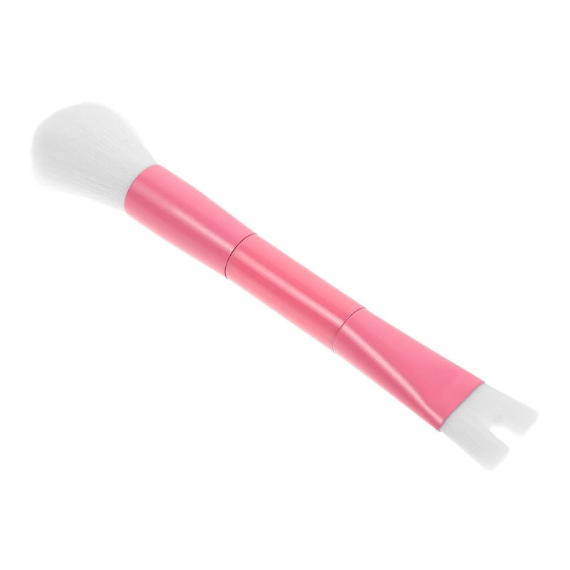 Double Head Nose Contour Makeup Brush and Liquid Foundation Brush U-shaped Face Powder for Professional Face Contouring Pink Color for Women - Image 1