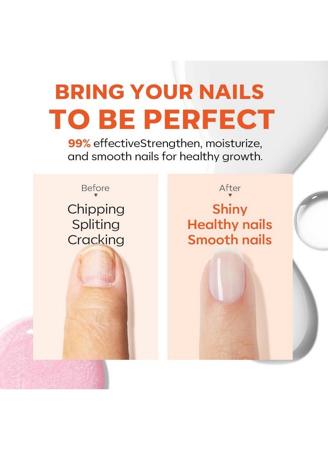 modelones - modelones Nail Strengthener, 8-in-One Nail Ridge Filler Base Coat Nail Polish Repair Nail Growth Treatment for Thin and Damaged Nails, Pure Bliss, 15ml - Image 1