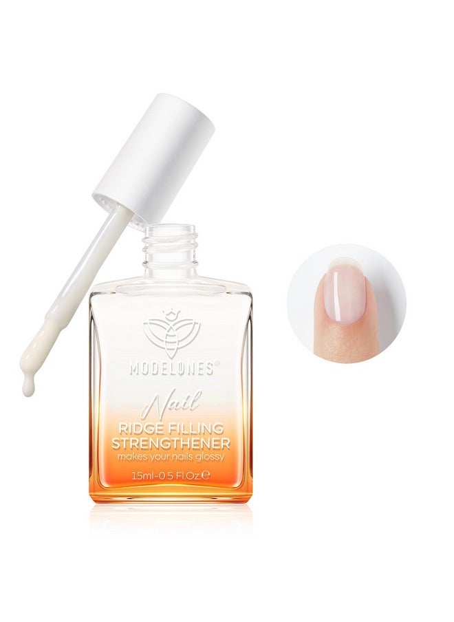 modelones - modelones Nail Strengthener, 8-in-One Nail Ridge Filler Base Coat Nail Polish Repair Nail Growth Treatment for Thin and Damaged Nails, Pure Bliss, 15ml - Image 1