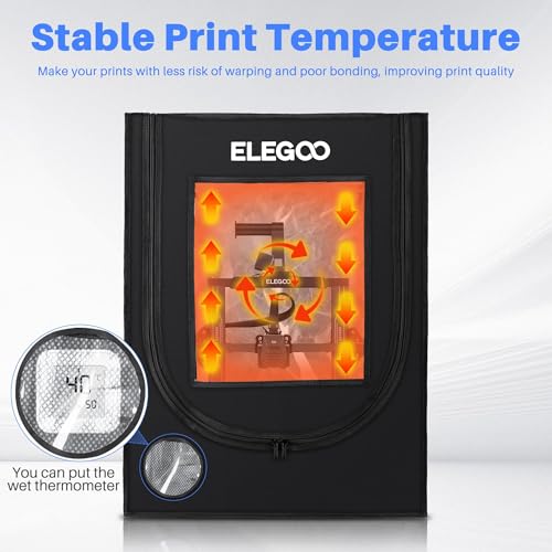 ELEGOO غطاء طابعة ثلاثية الأبعاد من إيليغو، مقاوم للحريق والغبار، خيمة درجة حرارة ثابتة لطابعة نبتون 3 برو/نبتون 4/نبتون 4 برو/أندر 3/أندر 3 V2/أندر 3 S1/كوبرا 2 - Image 2