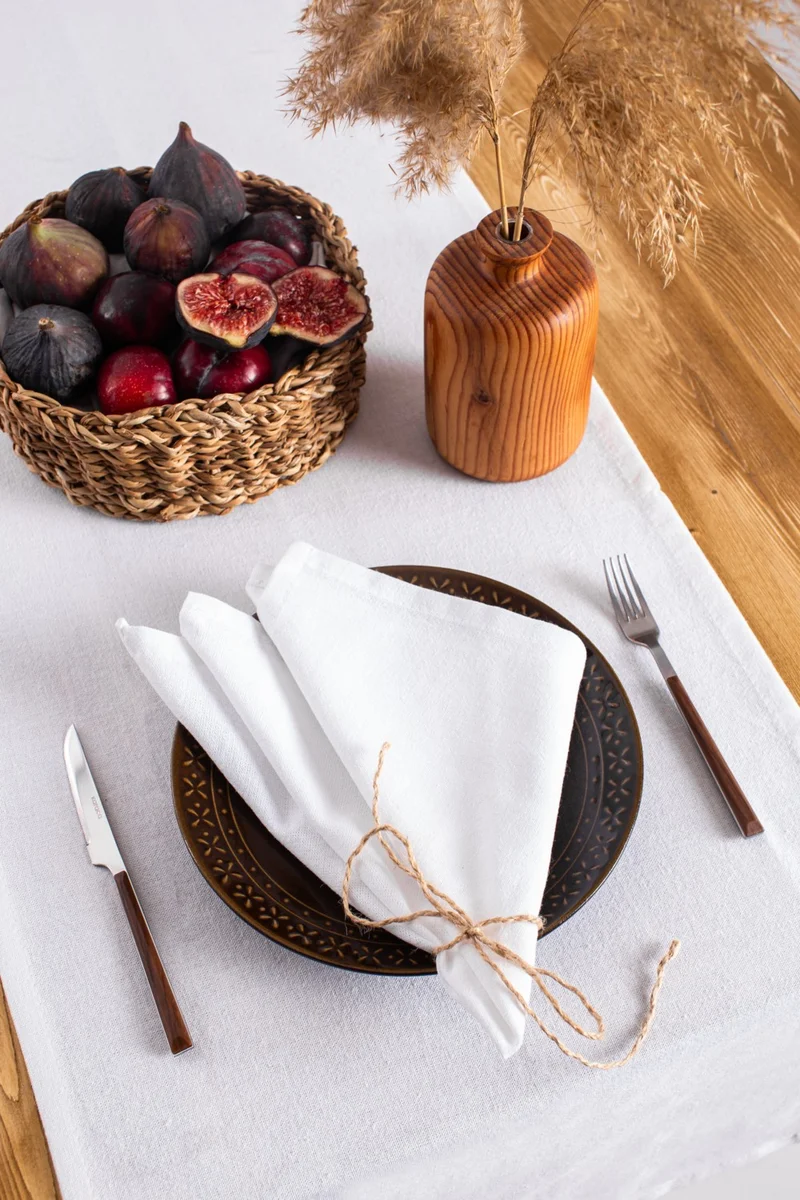 ويلستيل 6 Pack Premium Linen White Napkins 40 x 40