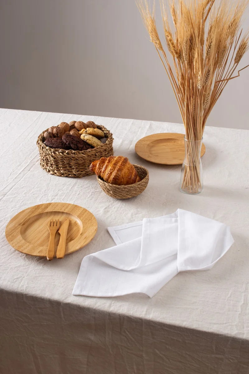ويلستيل 6 Pack Premium Linen White Napkins 40 x 40