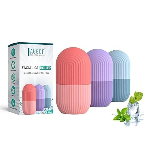 Aegon Ice Roller for Face | Ice Roller for Face Massager | For Men & Women | Ice Cube Roller for Glowing Skin & Puffy Eyes | Reusable & Unbreakable (Assorted) 1 Unit - Image 1