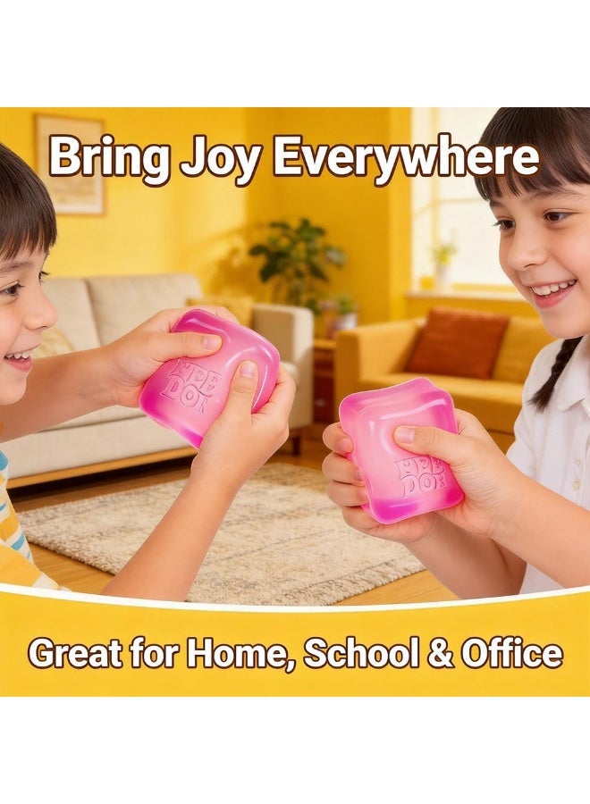Needoh Pink Sensory Squeeze Cube Toy for Kids & Adults – 2.25 Inch Pink Squish Cube | Soft, Squishy Stress Relief Fidget Toy | Slow-Rising Sensory Cube for Anxiety Relief and Focus | Tactile Hand Therapy Exercise Toy | Portable Sensory Fidget Cube for School, Office, Home, Travel, and Stress Relief Desk Toy - Image 4