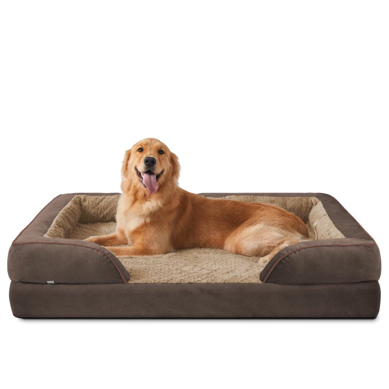INVENHO Orthopedic Dog Beds Large Sized, XL Egg-Crate Foam Dog Couch with Washable Removable Cover, Waterproof Lining and Nonskid Bottom - Image 1