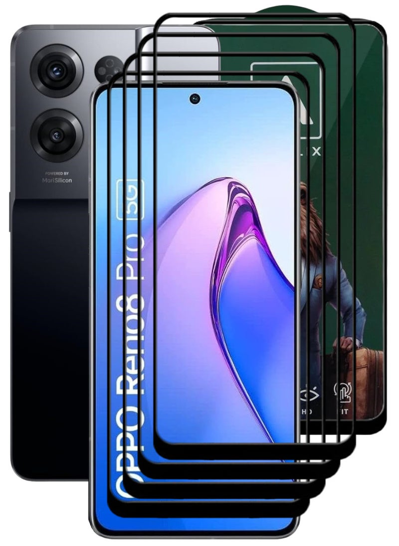 ACLIX 4 Pieces Antistatic ESD Dustproof Premium Quality High Definition Tempered Glass Screen Protector Designed For Oppo Reno8 Pro - Image 1