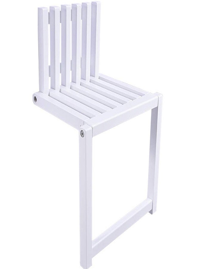 Kelendle Folding Chair Wall-Mounted Invisible Shoe-Changing Stool Made of Solid Wood Wall Seat Folding with Support Legs Saving Space Suitable for Various Occasions White - Image 1
