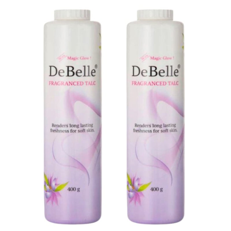 DeBelle Fragranced Face and Body Talc Combo Of 2 400G Each  Lavender Talcum Face Powder for men  Women - Image 4