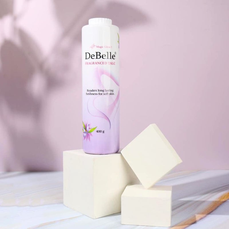 DeBelle Fragranced Face and Body Talc Combo Of 2 400G Each  Lavender Talcum Face Powder for men  Women - Image 3