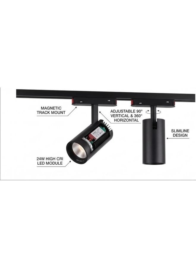 24W CREE LED Magnetic Track Light – High CRI Adjustable Spotlight for Modern Interiors - Image 2