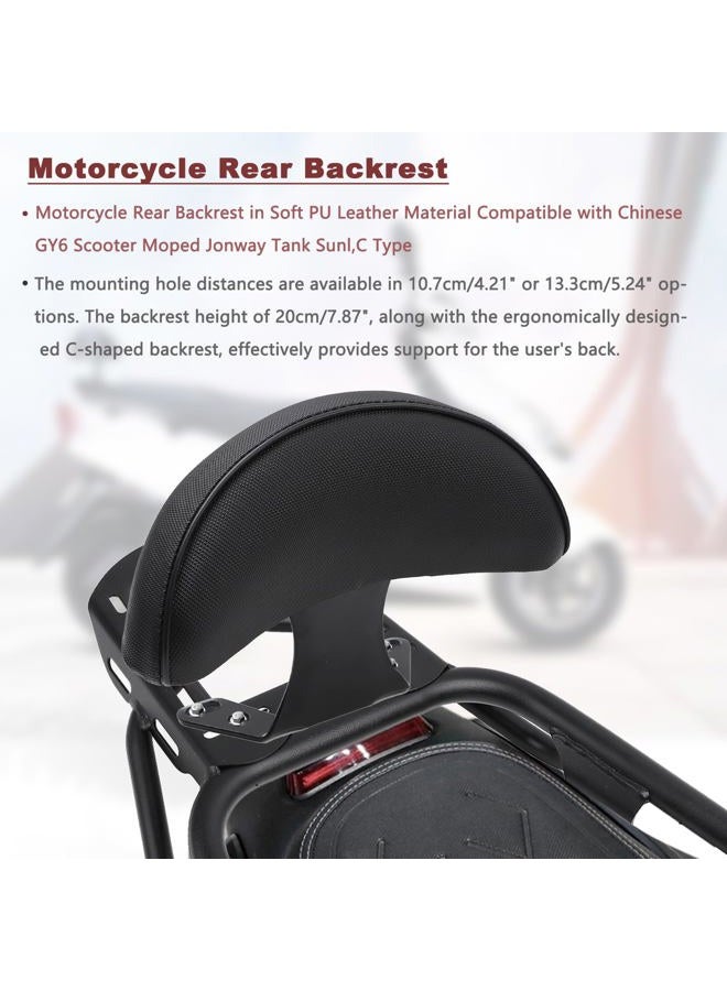 Minho Motorcycle Rear Backrest in Soft PU Leather Material Compatible with Chinese GY6 Scooter Moped Jonway Tank Sunl,C Type - Image 5