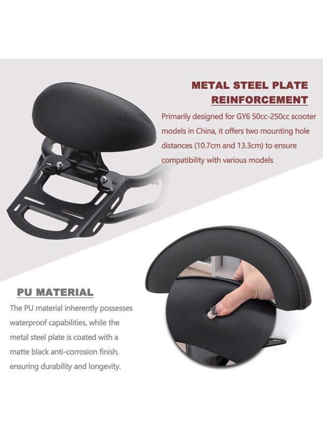 Minho Motorcycle Rear Backrest in Soft PU Leather Material Compatible with Chinese GY6 Scooter Moped Jonway Tank Sunl,C Type - Image 4