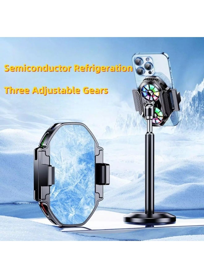 الركوع مبرد هاتف FS06، مروحة تبريد مزدوجة للهواتف RGB، مبرد محمول خفيف الوزن للهواتف المحمولة مع شريحة تبريد أشباه الموصلات، مبرد مغناطيسي للهواتف المحمولة، لأجهزة iPhone/Android للألعاب الخارجية Vlog Mobile - Image 5