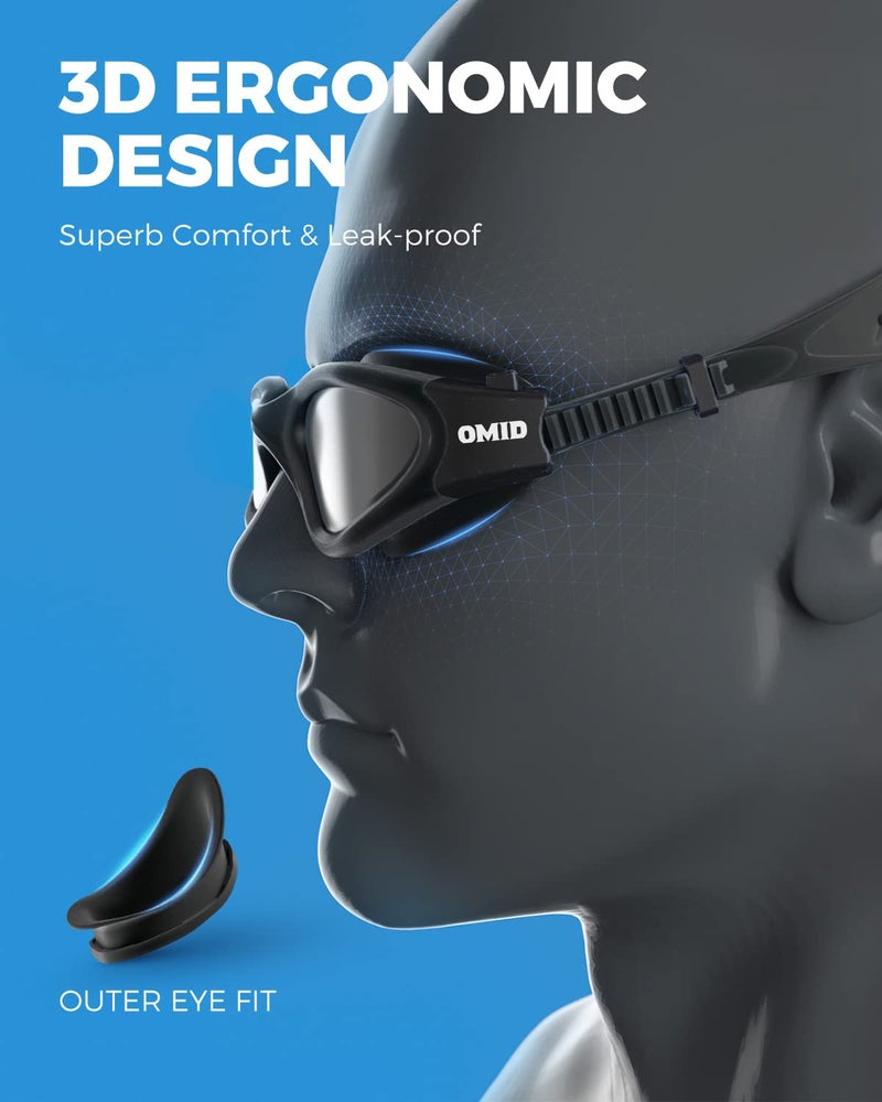 OMID Swim Goggles, P2 Polarized Swimming Goggles for Men Anti-fog Goggles Swimming for Adult Women - Image 5