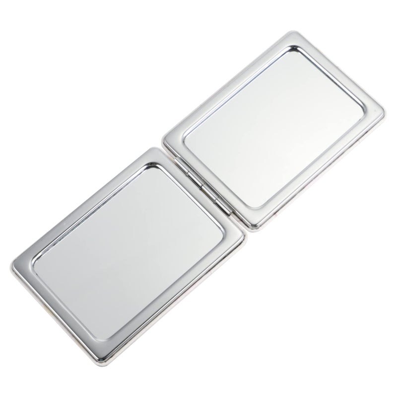 Black Marble Design Foldable Double Sided Pu Leather Compact Pocket Makeup Mirror - Image 2