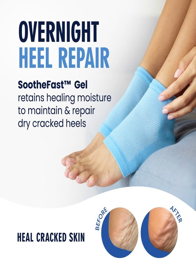Dr. Frederick's Original Moisturizing Heel Socks for Dry Cracked Heels Treatment - Infused with Jojoba Oil, Mint Oil and Vitamin E - 2 Pairs - Stocking Stuffers for Adults - Blue Jojoba - Image 2