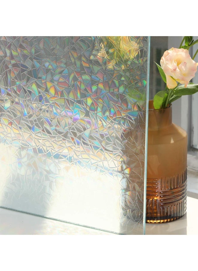 3D Crystal Stained Glass Window Film – Rainbow Effect, Removable Static Cling Privacy Window Sticker, 45x200 cm, No Glue, Reusable - Image 2