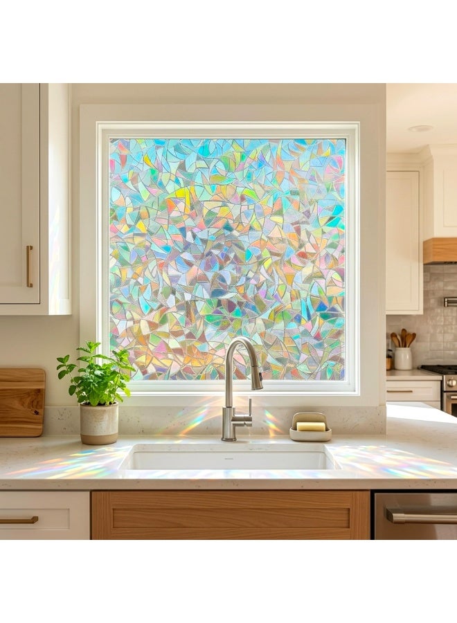 3D Crystal Stained Glass Window Film – Rainbow Effect, Removable Static Cling Privacy Window Sticker, 45x200 cm, No Glue, Reusable - Image 4